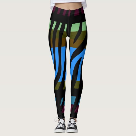Leggings Zebra moderne Motif d'impression #3 (Devant)