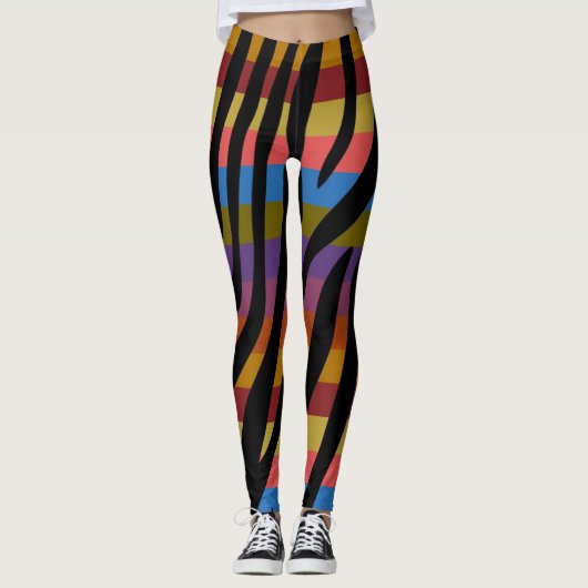Leggings Zebra moderne Motif d'impression #4 (Devant)