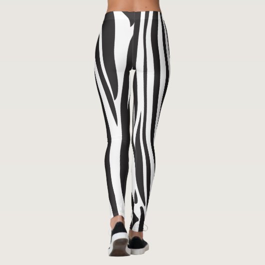 Leggings Zebra noir et blanc Imprimer rayures motif tendanc (Dos)