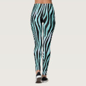 Leggings Zebra Stripe Turquoise Turquoise et noir (Dos)