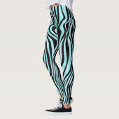 Leggings Zebra Stripe Turquoise Turquoise et noir (Gauche)