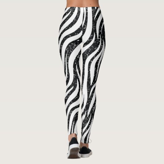 Leggings Zebra Stripes Black Parties scintillant Wild Anima (Dos)