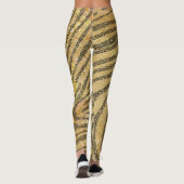 Leggings Zebra Stripes sur la texture du marbre d'or (Dos)