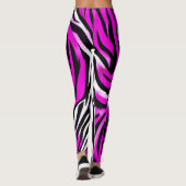 Leggings Zebra Tiger Stripe rose motif de peau animale sauv (Dos)