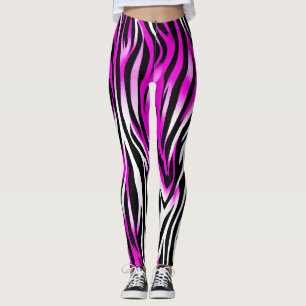 Leggings Zebra Tiger Stripe rose motif de peau animale sauv