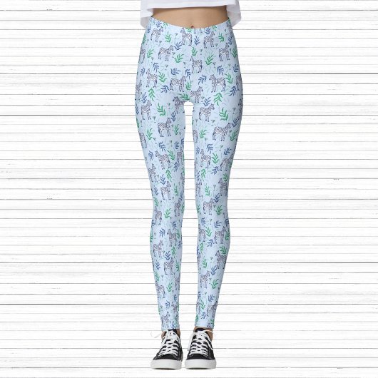 Leggings Zebras avec Martinis Blue Fun Fitness Athloisirs