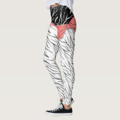 Leggings Zèbre peau noir blanc tigre rayures de cuir rose (Gauche)