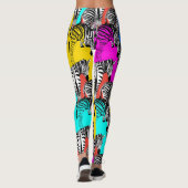 Leggings Zèbre, pop art coloré, abstrait, animaux (Dos)