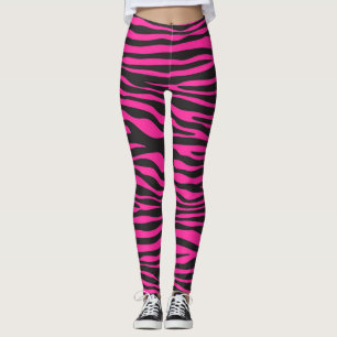 Leggings Zèbre rose et noir