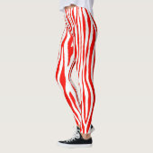 Leggings Zèbre rouge et blanc (Gauche)
