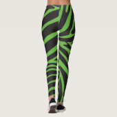 Leggings Zèbre vert noir et citron vert (Dos)