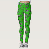Leggings Zèbre vert sauvage moderne (Devant)