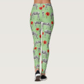 Leggings Zèbres parmi les fleurs d'Hibiscus (Dos)