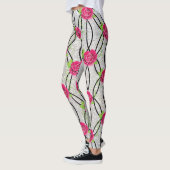 Leggings Zig Zag Motif, fleur (Gauche)