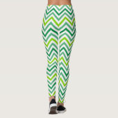 Leggings Zig Zag Motif Jambes Blanches Femme, Stripped (Dos)