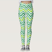 Leggings Zig Zag Motif Jambes Blanches Femme, Stripped (Devant)