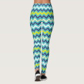 Leggings Zigzag bleu vert jaune Chevron Motif Joli (Dos)