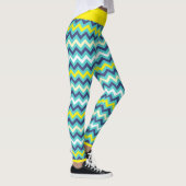 Leggings Zigzag bleu vert jaune Chevron Motif Joli (Droite)