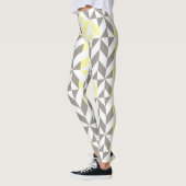 Leggings ZigZag géométrique jaune et argent (Gauche)