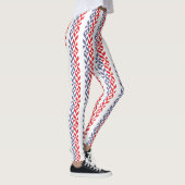 Leggings ZigZag géométrique rouge blanc et bleu (Droite)