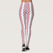 Leggings ZigZag géométrique rouge blanc et bleu (Dos)
