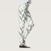 Leggings ZigZag géométrique Sage Green et Silver (Droite)