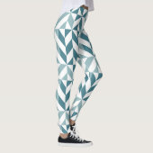 Leggings ZigZag géométrique vert turquoise à deux tons (Droite)