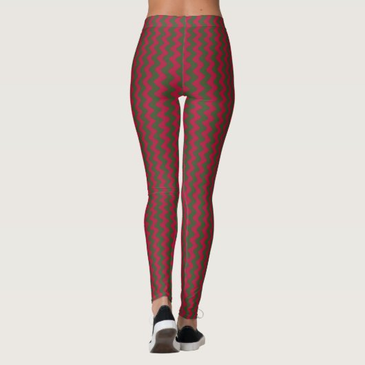 Leggings zigzag rouge et vert (Dos)
