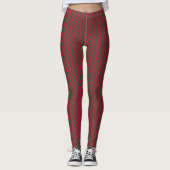Leggings zigzag rouge et vert (Devant)