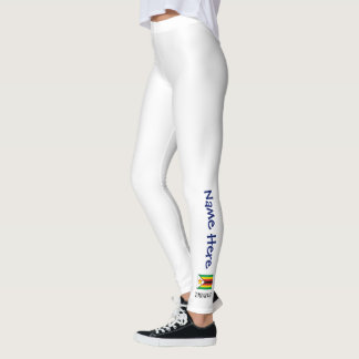 Leggings Zimbabwe et drapeau du Zimbabwe avec votre nom Leg