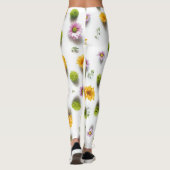 Leggings Zinnia jaune clair et rose sur arrière - plan blan (Dos)