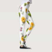 Leggings Zinnia jaune clair et rose sur arrière - plan blan (Droite)