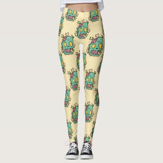 Leggings zombie d'halloween beige (Devant)