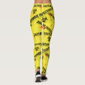 Leggings Zombie Infecté Caution Sang Fragmenté (Dos)