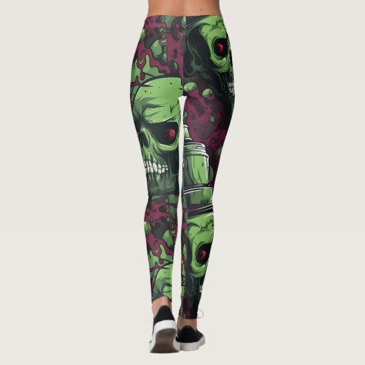 Leggings Zombie vert mort (Dos)