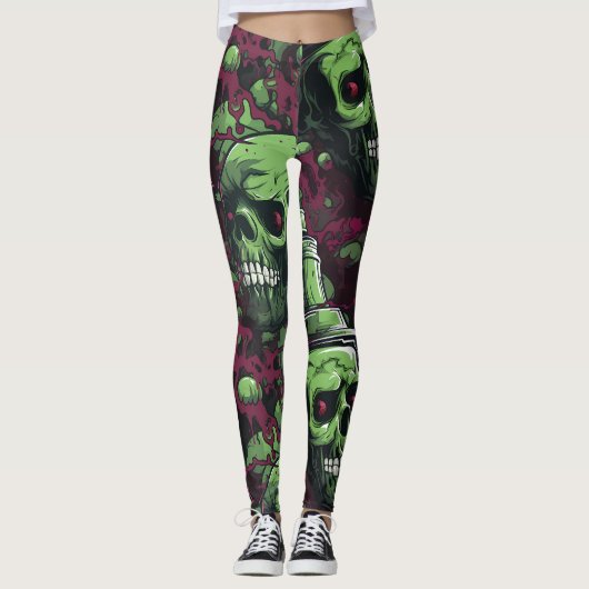 Leggings Zombie vert mort (Devant)