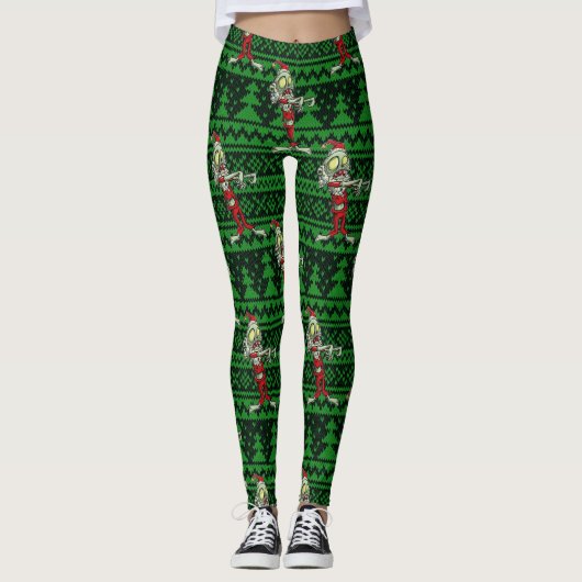 Leggings zombie xmas père Noël (Devant)