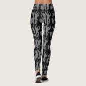 Leggings Zombies Halloween gris sur le noir (Dos)