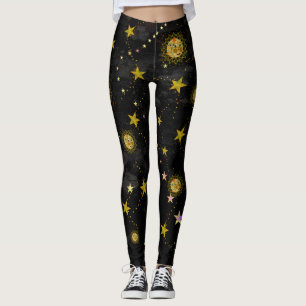 Leggings, zon, maan en Sterren Abstract ontwerp Leggings