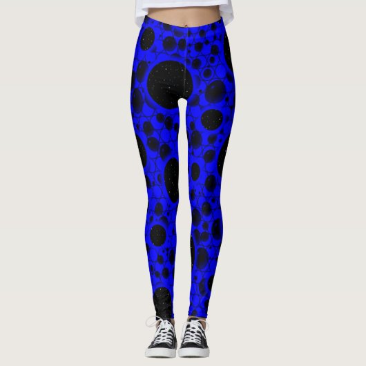 Leggings Zones de bulles spatiales - Bleu (Devant)
