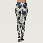 Leggings Zones de vache noir et blanc Aspect de fourrure (Dos)