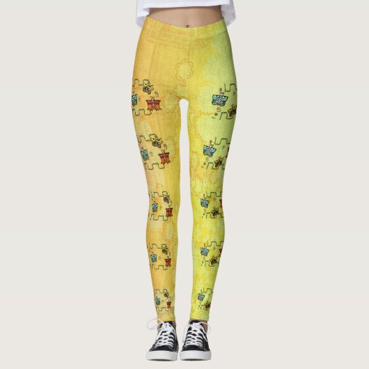 Leggings Zuni Butterfly Folk Art (Devant)