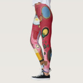 LEGGINGS - "Zwaar rood" - Abstract kunstAfbeelding (Links)