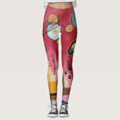 LEGGINGS - "Zwaar rood" - Abstract kunstAfbeelding (Voorkant)