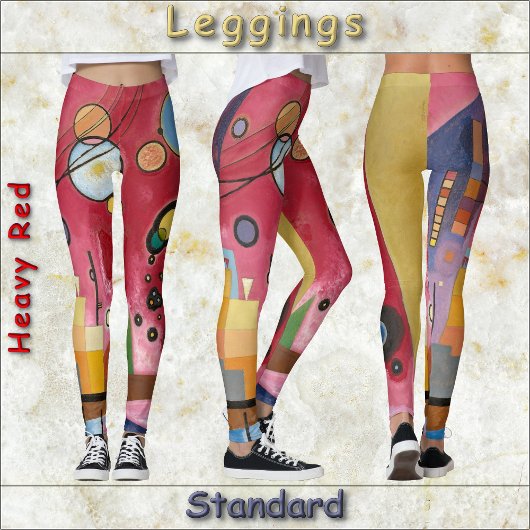 LEGGINGS - "Zwaar rood" - Abstract kunstAfbeelding