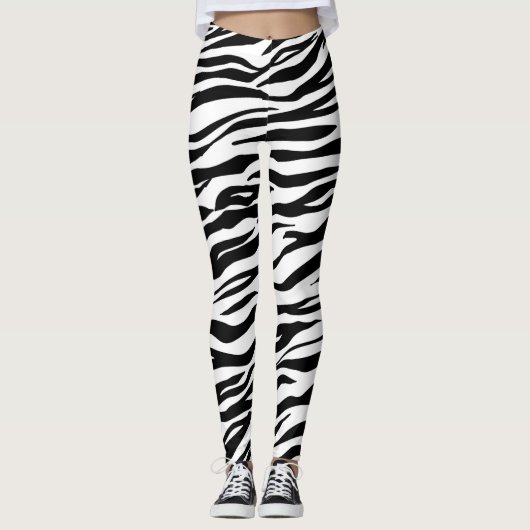 Leggings zwart/wit afdrukken vrouwen (Voorkant)
