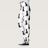 Leggings zwarte kattenpatroon (Links)