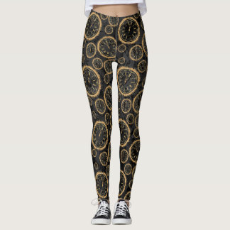Leggins voor zwart en Gold-klok Leggings
