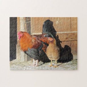 Legkip en Hen Plattelandsscene Legpuzzel