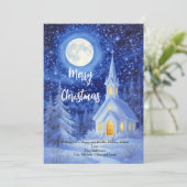 L'église de Snowy Woods Carte de Noël de Noël (Debout devant)